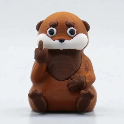 Otter Middle Finger Figurine