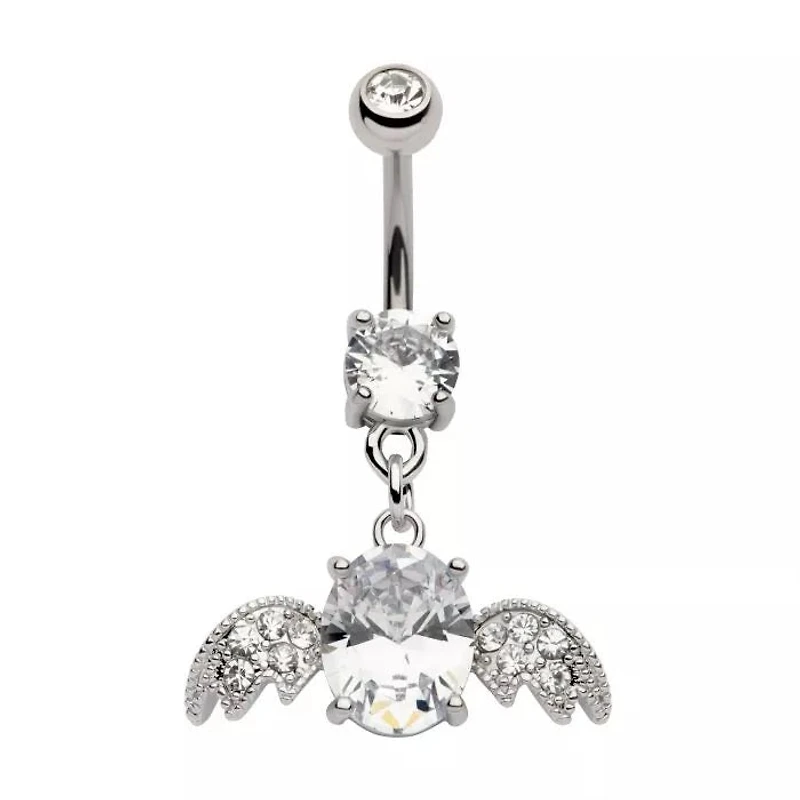 Oval Prong With Wings