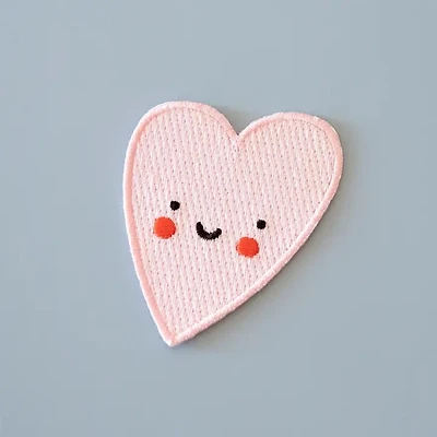 Smiling Heart Iron-On Patch