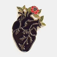 Heart Flower Pin
