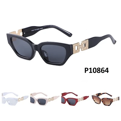 Gold Link Plastic Frame Sunglasses