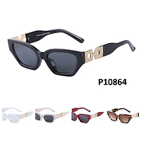 Gold Link Plastic Frame Sunglasses