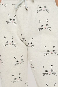 Cat Face Print Sweatpants