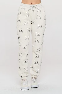 Cat Face Print Sweatpants