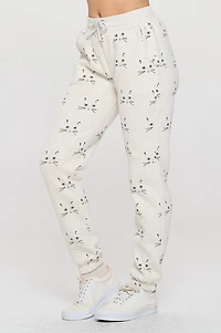 Cat Face Print Sweatpants
