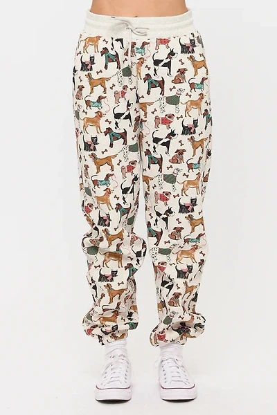 Holiday Dogs Print Sweatpants