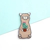 Cactus Alpaca / Llama Embroidered Iron On Patch