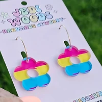 Pansexual Pride Flag Flower Earrings