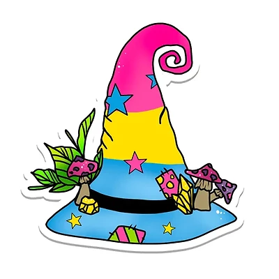 Pansexual Witch Hat Sticker