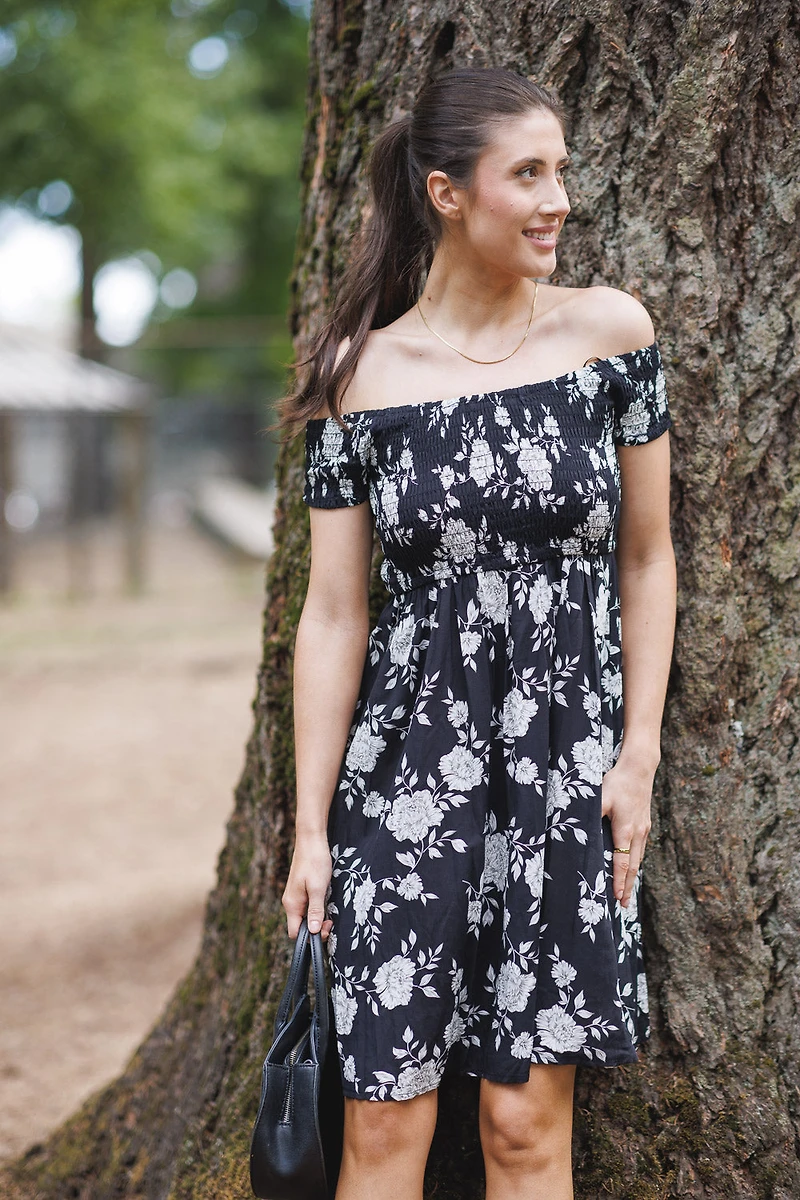 Floral Short Off The Shoulder Dress