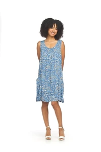 Floral Front Pleat Swing Dress