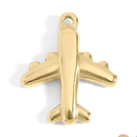 18K Gold Pvd Stainless Steel Airplane Charm