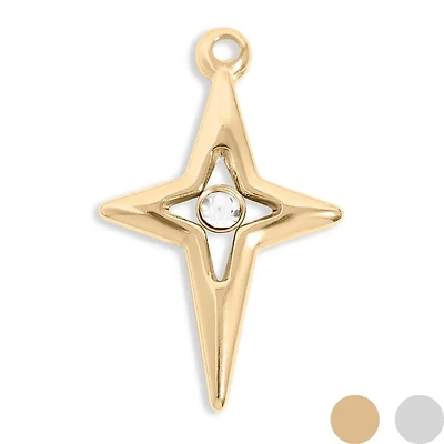 18K Gold Pvd Stainless Steel Shell Charm with Pearl