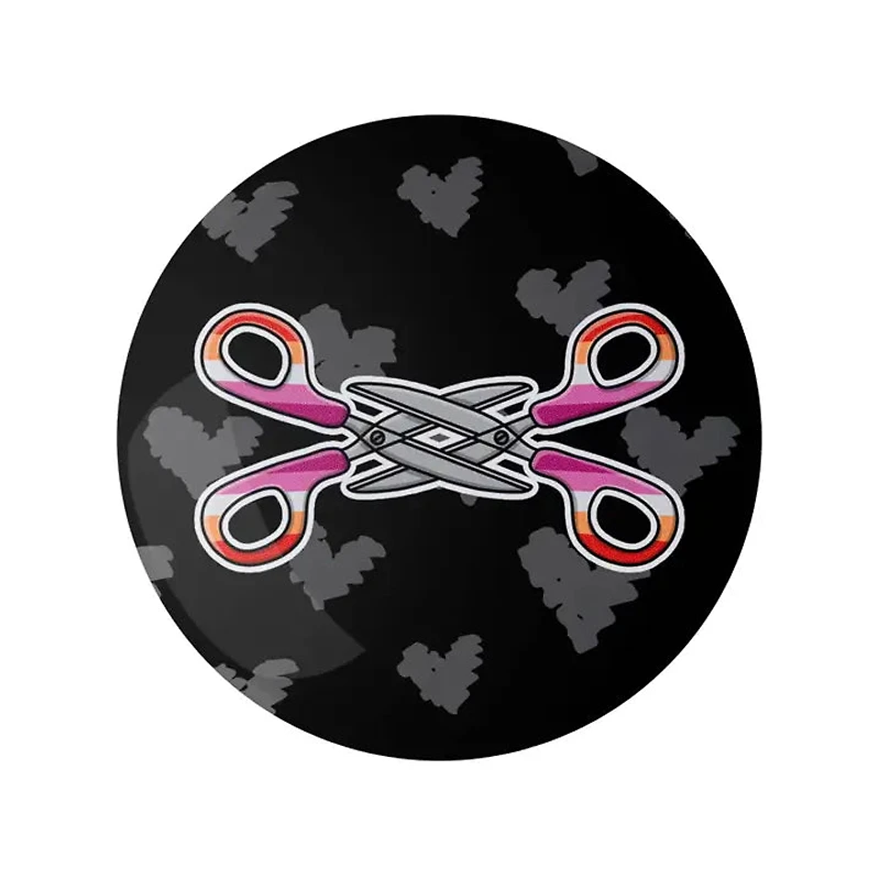 Lesbian Scissors 1.25" LGBTQ+ Button Pin