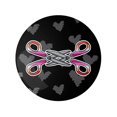 Lesbian Scissors 1.25" LGBTQ+ Button Pin
