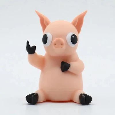 Pig Middle Finger Figurine