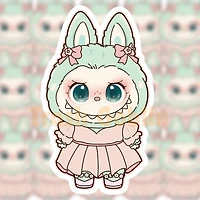 Pink Pastel Dress Vinyl Sticker