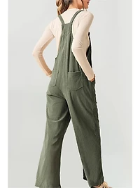 Corduroy Pocketed Wide Leg Loose Fit Plus Overall