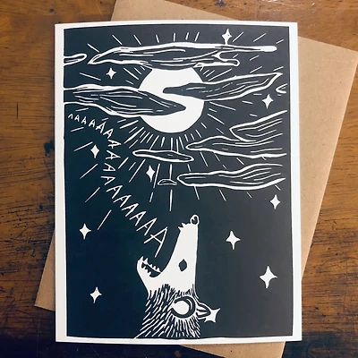 Possum Screaming At the Moon Card