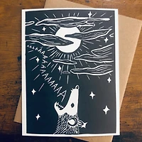 Possum Screaming At the Moon Card