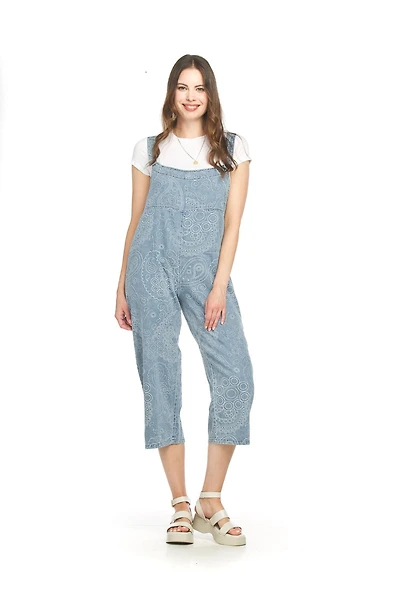 Denim Jacquard Overalls