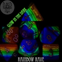 Rainbow Rave Glow Dice Set