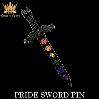 Pride Dice Sword Pin