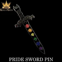 Pride Dice Sword Pin