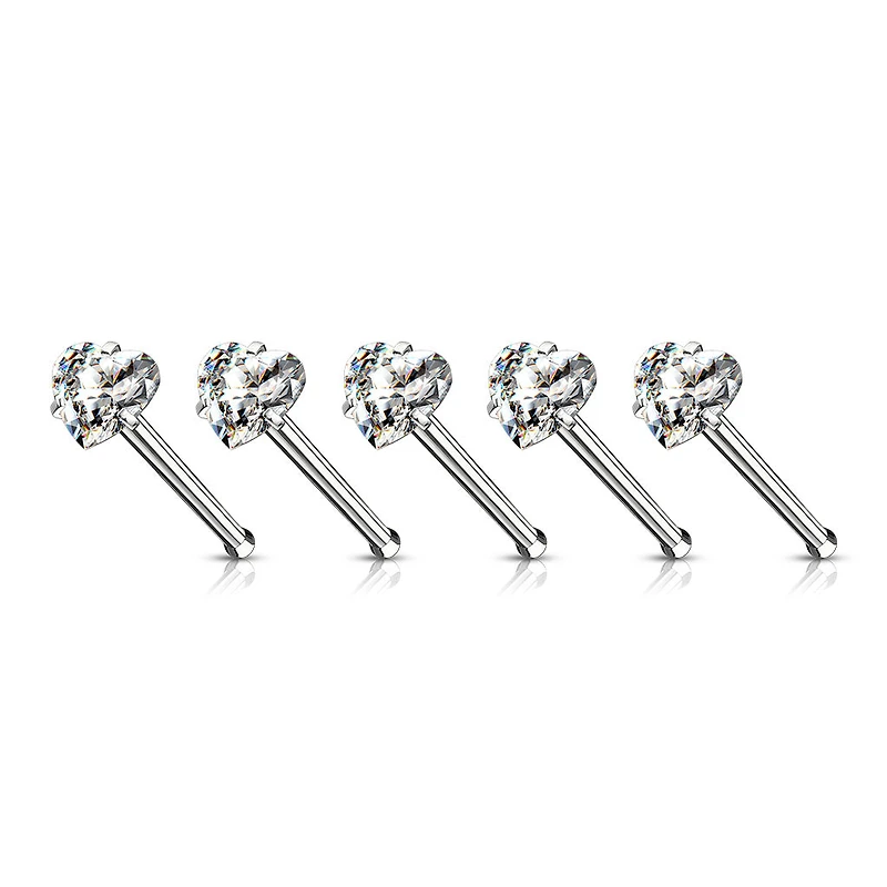 Prong Heart Nose Bone 20g - 18g