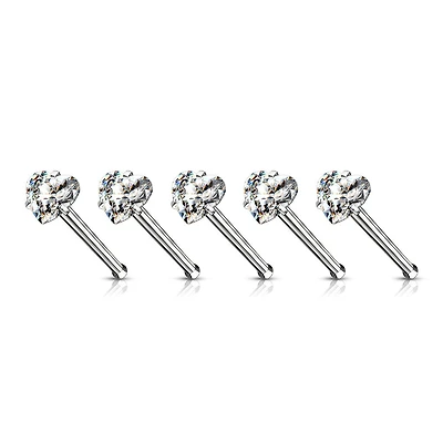 Prong Heart Nose Bone 20g - 18g