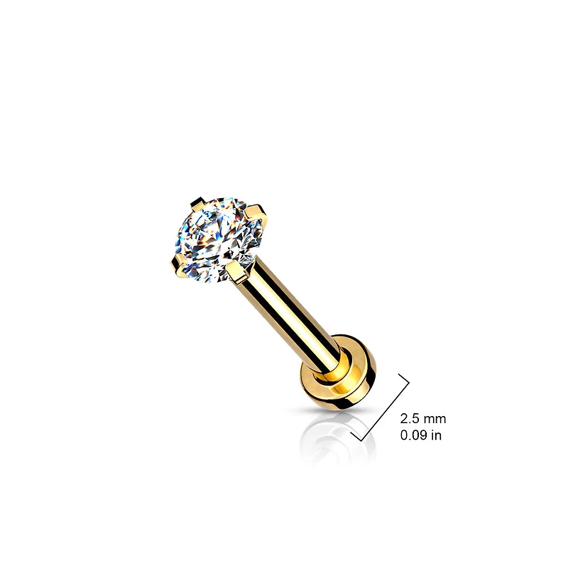 Prong Jewel Labret 18g With 2.5mm Base