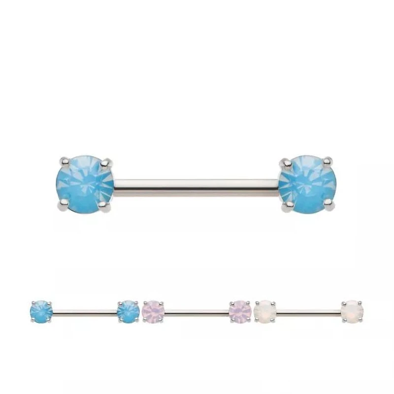Prong Set Opalite Nipple Barbell