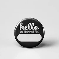 Pronoun Blank Black & White Button