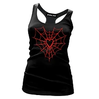 Heart Shaped Spider Web Racerback Tank Top