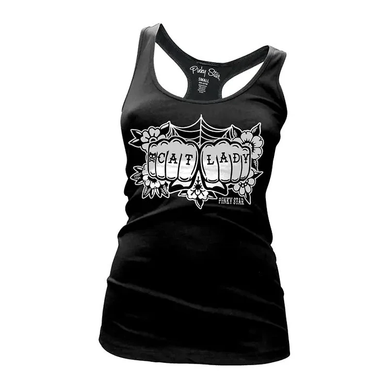 Cat Lady Knuckles Racerback Tank Top