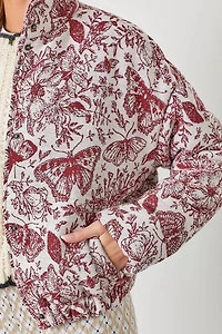Floral Jaquard Pluff Plus Jacket
