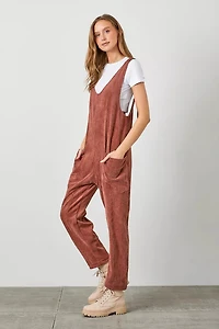 Corduroy Scoop Neck Overalls