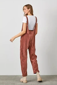 Corduroy Scoop Neck Overalls
