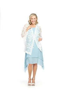 White Embroidered Floral Lace Coverup