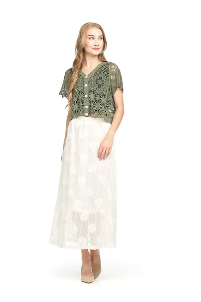 Button Front Short Sleeve Top