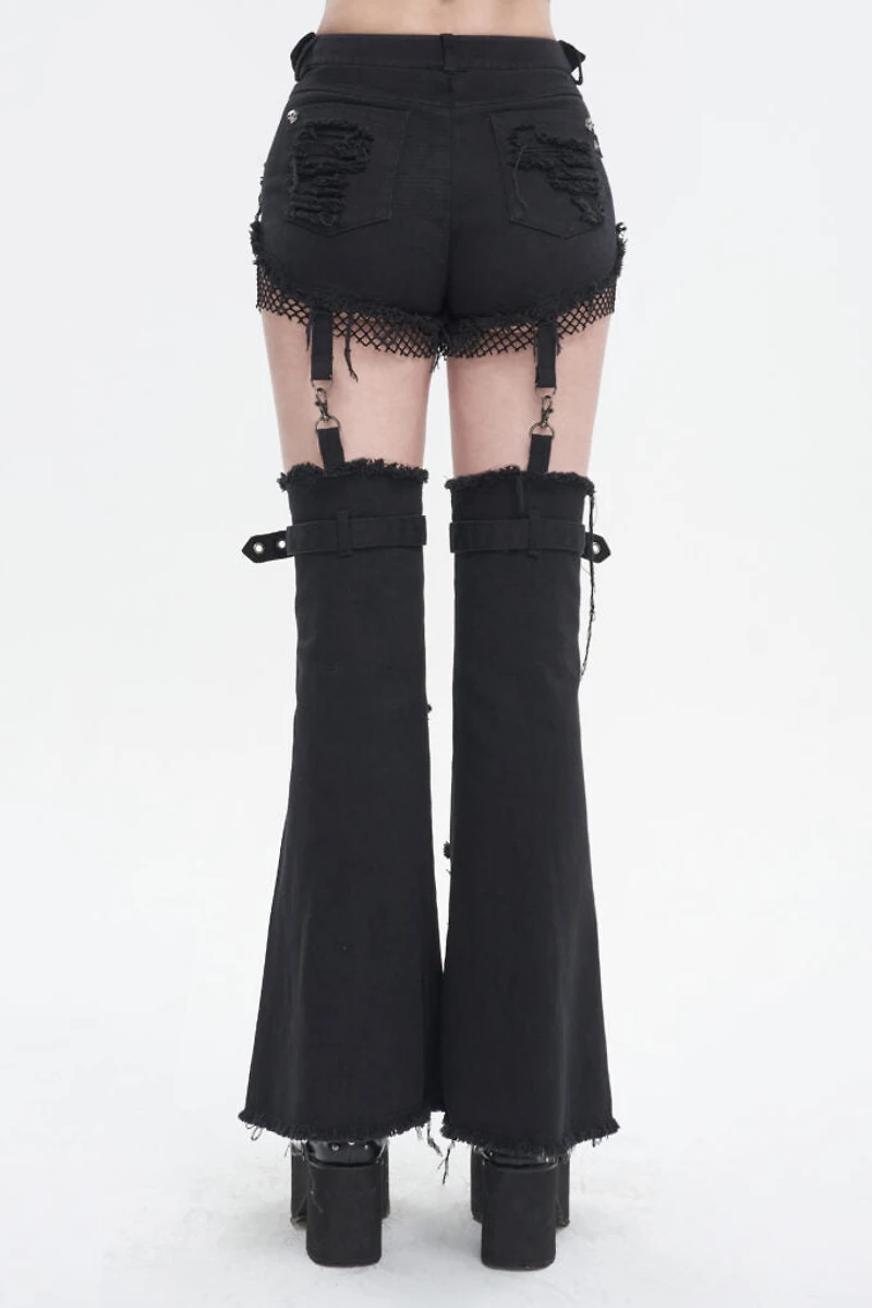 Detachable Black Denim Pants