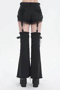 Detachable Black Denim Pants