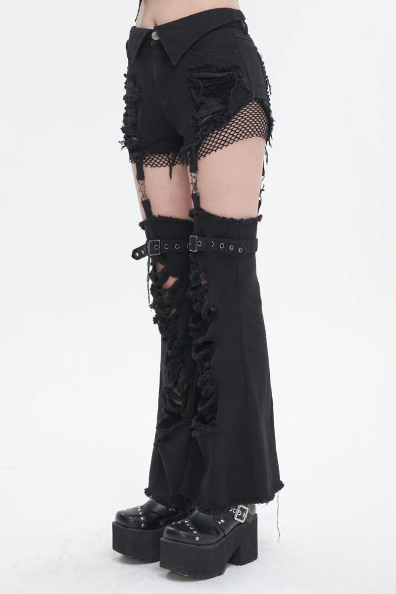 Detachable Black Denim Pants