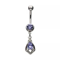 Purole And Clear Gem Navel
