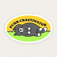 Purr-Crastinator Funny Vinyl Sticker