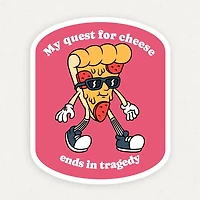 Quest For Cheese Tragedy Funny Vinyl Sticker