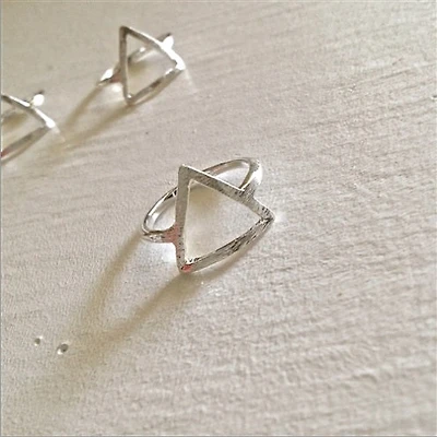 Silver Triangle Outline Ring