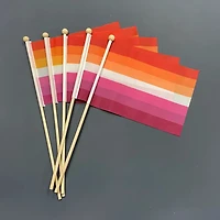 Hand Flag Lesbian Pride Wooden Pole