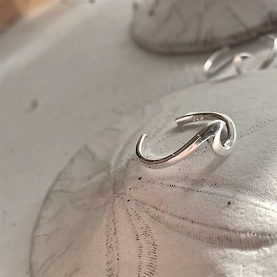 Tonfino Wave Sterling Silver Size 6 Ring
