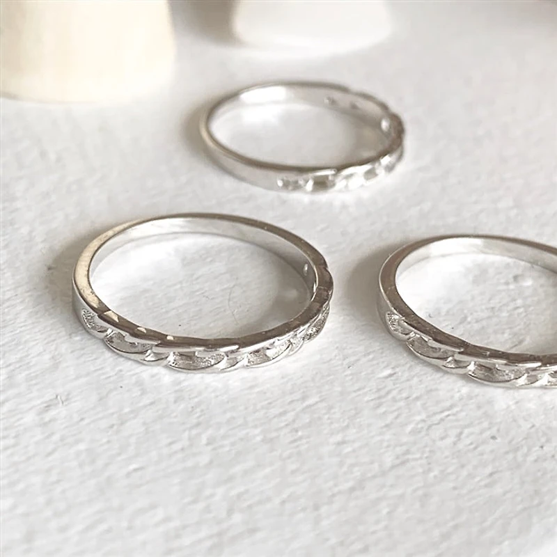 Fenrir Chain Link Ring Size 7 Sterling Silver